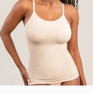 SHAPERMINT Essentials All Day Every Day Scoop Neck Cami Tank Top Large Beige NWT